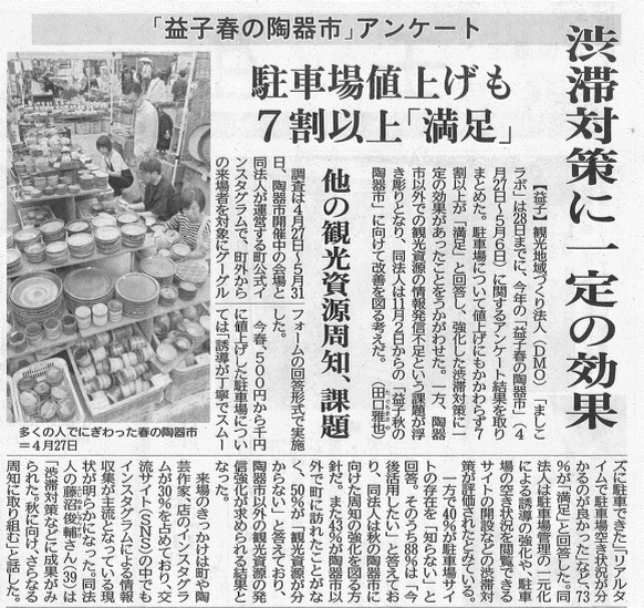下野新聞 2024年9月29日 渋滞対策案に一定の効果 駐車場値上げも7割以上『満足』 春の観光客調査